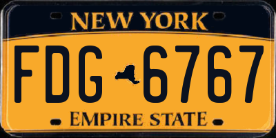 NY license plate FDG6767