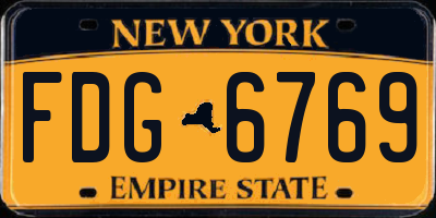 NY license plate FDG6769