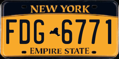 NY license plate FDG6771