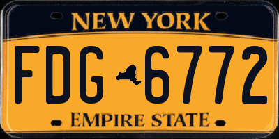 NY license plate FDG6772