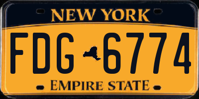 NY license plate FDG6774