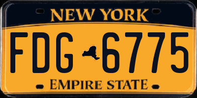 NY license plate FDG6775