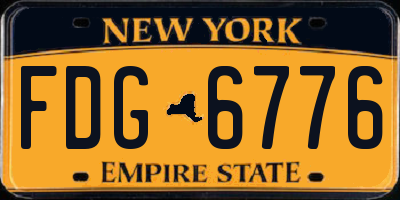 NY license plate FDG6776