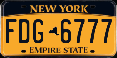 NY license plate FDG6777