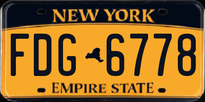 NY license plate FDG6778