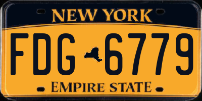 NY license plate FDG6779