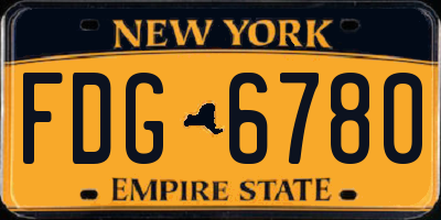 NY license plate FDG6780