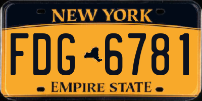 NY license plate FDG6781