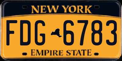 NY license plate FDG6783