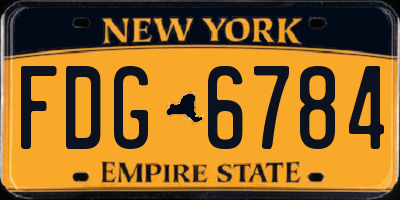 NY license plate FDG6784