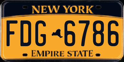 NY license plate FDG6786