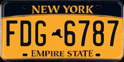 NY license plate FDG6787