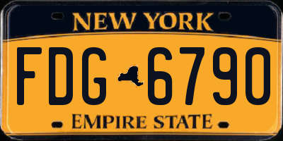 NY license plate FDG6790