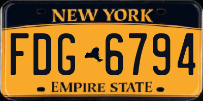 NY license plate FDG6794