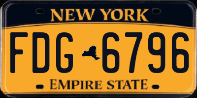 NY license plate FDG6796