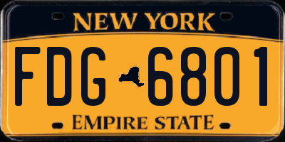 NY license plate FDG6801