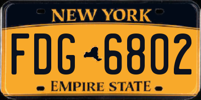 NY license plate FDG6802