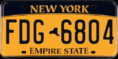 NY license plate FDG6804