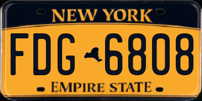 NY license plate FDG6808