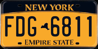 NY license plate FDG6811