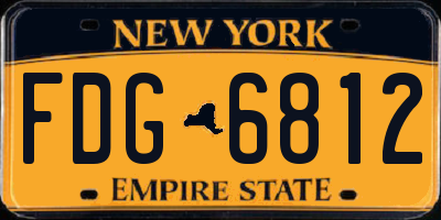 NY license plate FDG6812