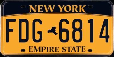 NY license plate FDG6814