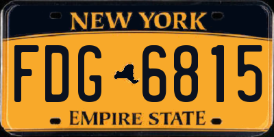 NY license plate FDG6815