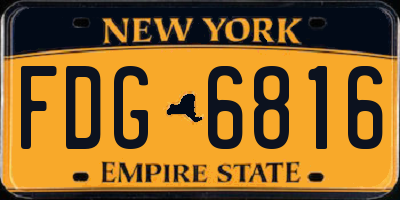 NY license plate FDG6816