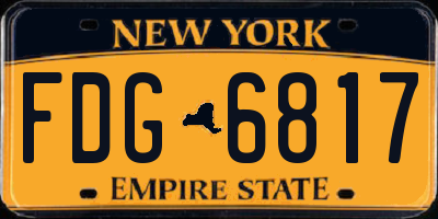 NY license plate FDG6817