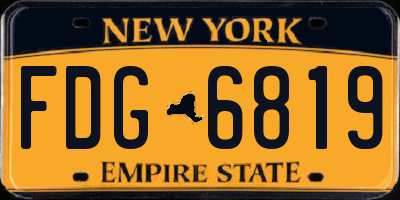NY license plate FDG6819