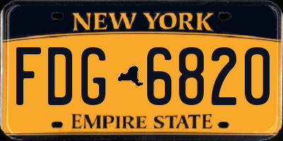 NY license plate FDG6820