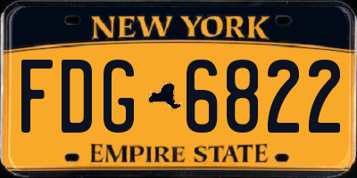 NY license plate FDG6822