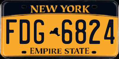 NY license plate FDG6824