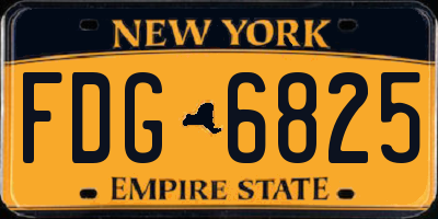 NY license plate FDG6825