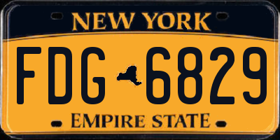 NY license plate FDG6829