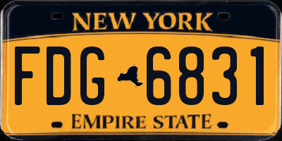 NY license plate FDG6831