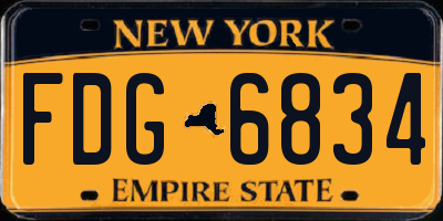 NY license plate FDG6834
