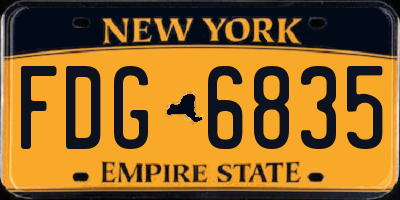 NY license plate FDG6835