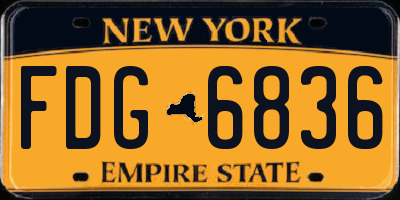 NY license plate FDG6836