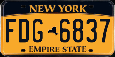 NY license plate FDG6837