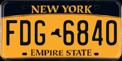 NY license plate FDG6840