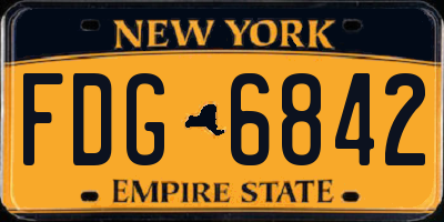 NY license plate FDG6842