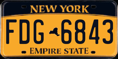 NY license plate FDG6843