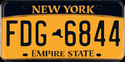 NY license plate FDG6844