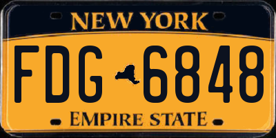 NY license plate FDG6848