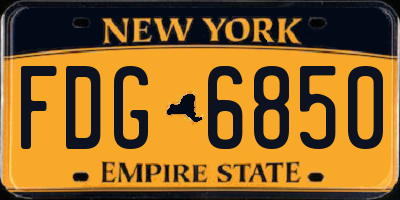 NY license plate FDG6850