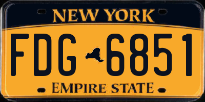 NY license plate FDG6851