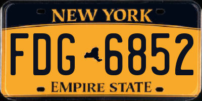 NY license plate FDG6852