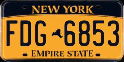 NY license plate FDG6853