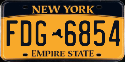 NY license plate FDG6854
